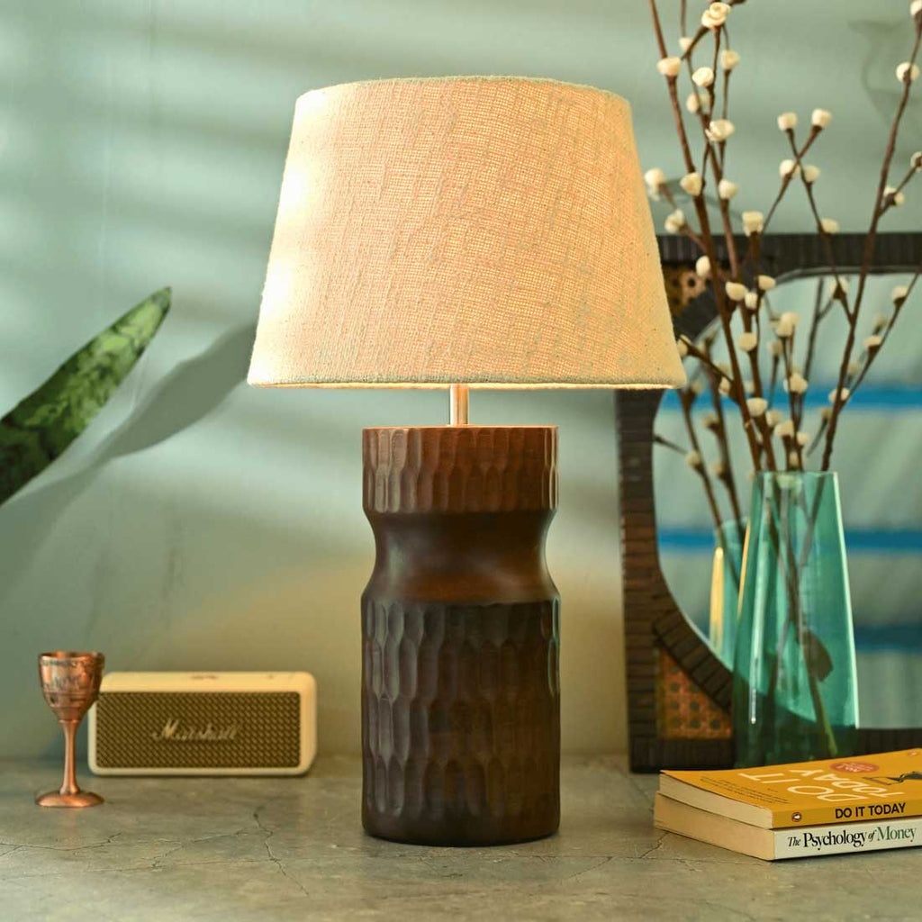 Solid Carved Crust Night Table Lamp