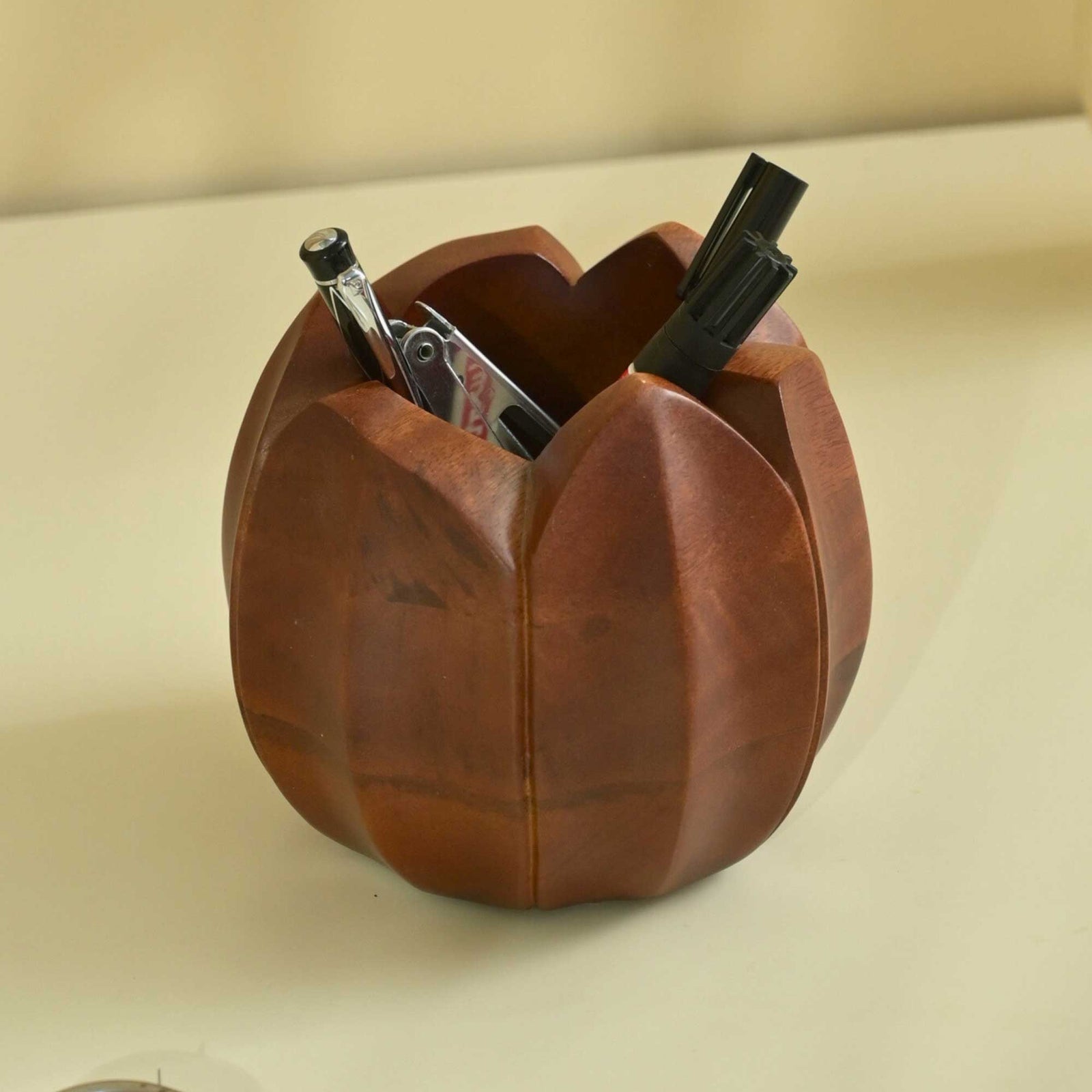 Solid Wood Lotus Cutlery Holder