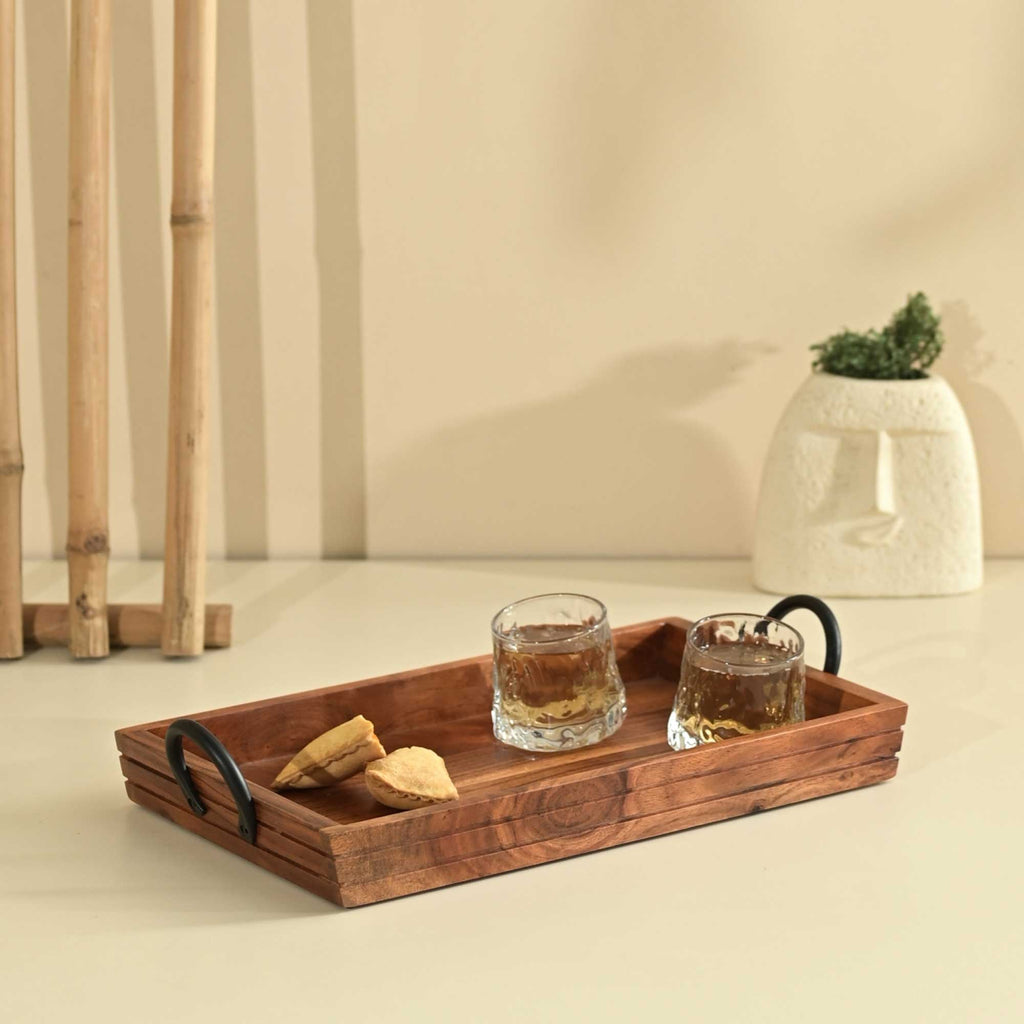 Solid Boat Wooden Serving Tray