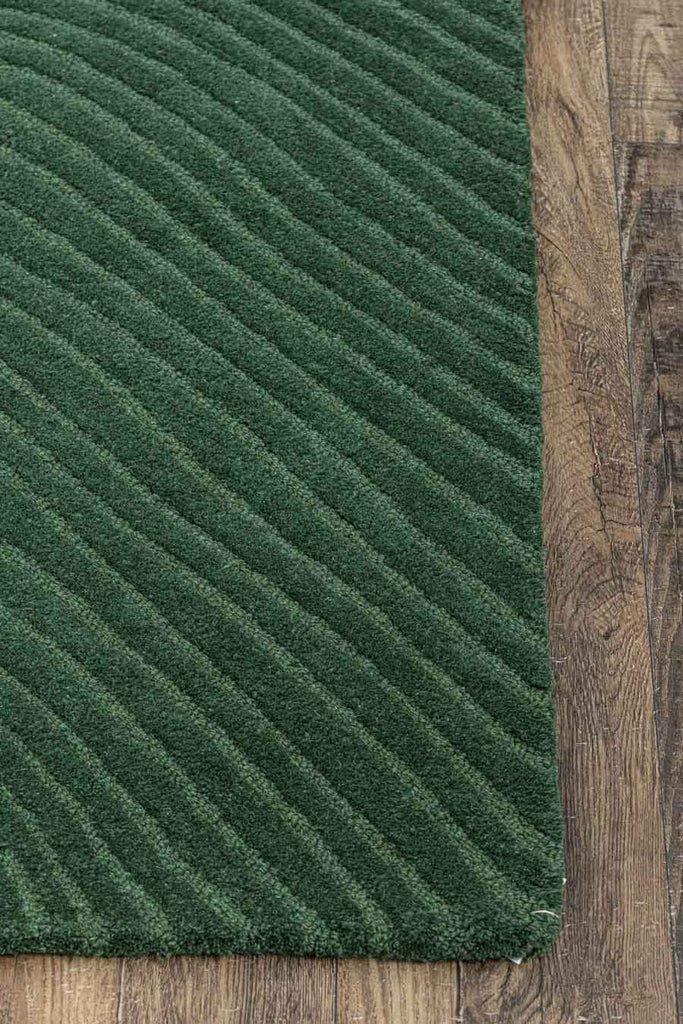 Contours Green 100% Wool Hand Tufted Carpet