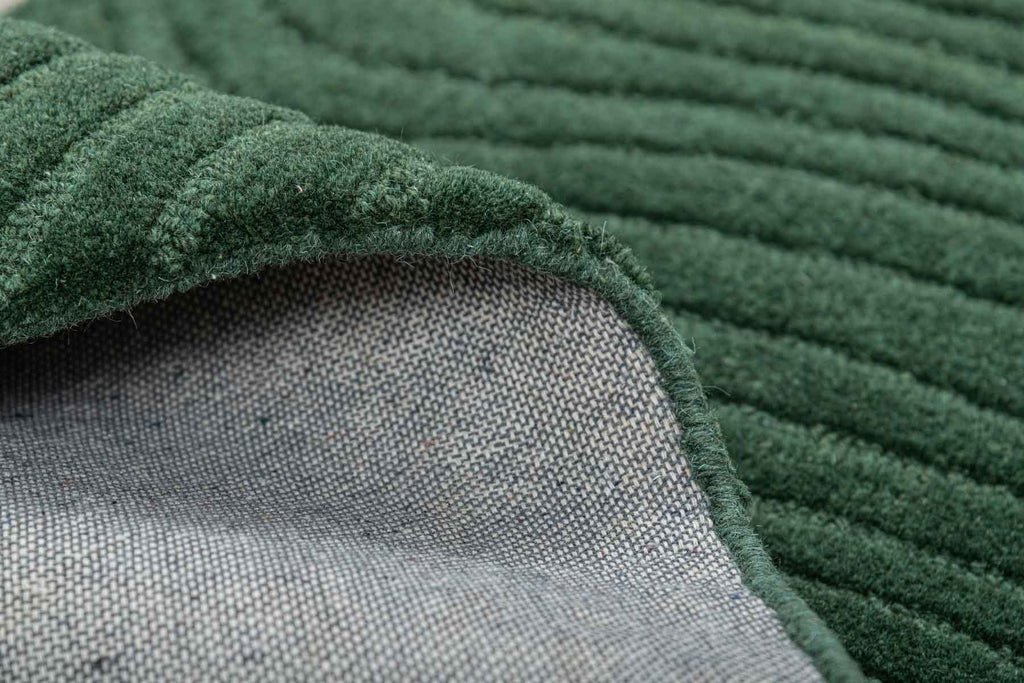 Contours Green 100% Wool Hand Tufted Carpet