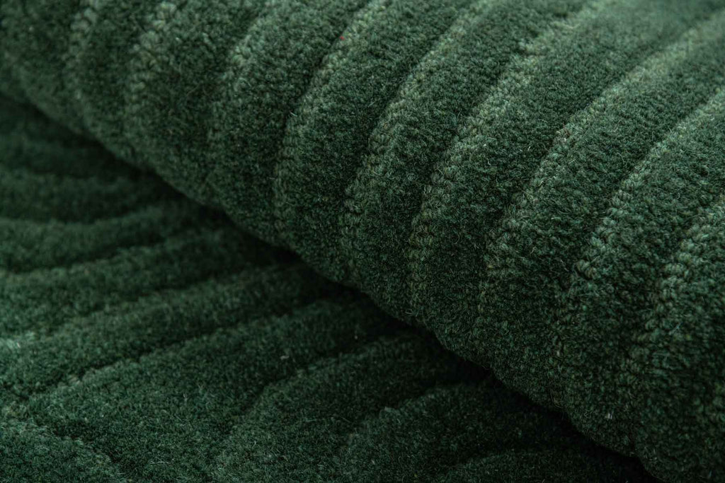 Contours Green 100% Wool Hand Tufted Carpet