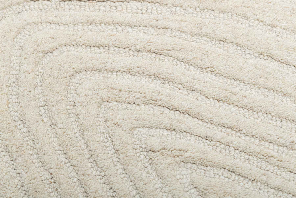 Contours Ivory 100% Wool Hand Tufted Carpet