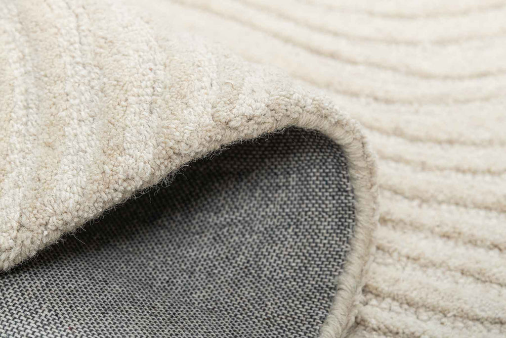 Contours Ivory 100% Wool Hand Tufted Carpet