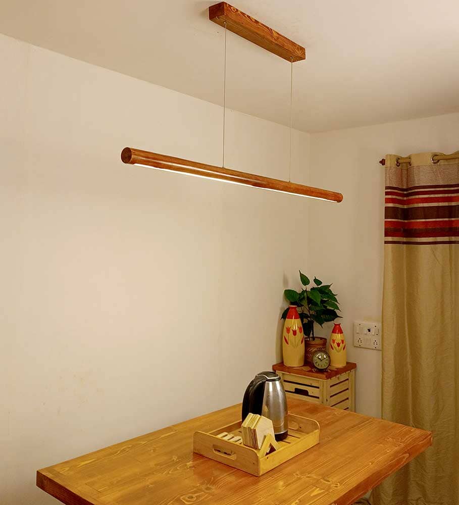 Cannula 48 Brown Wooden LED Hanging Lamp