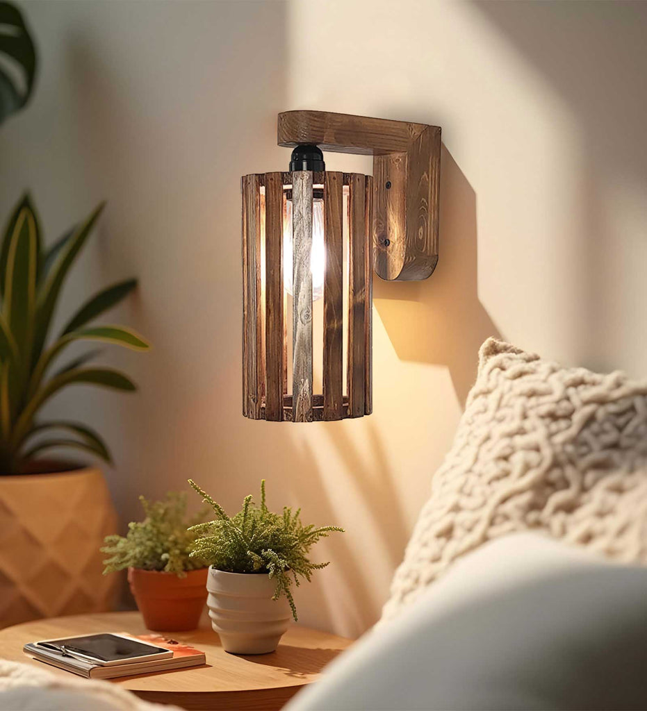 Casa Brown Wooden Wall Light
