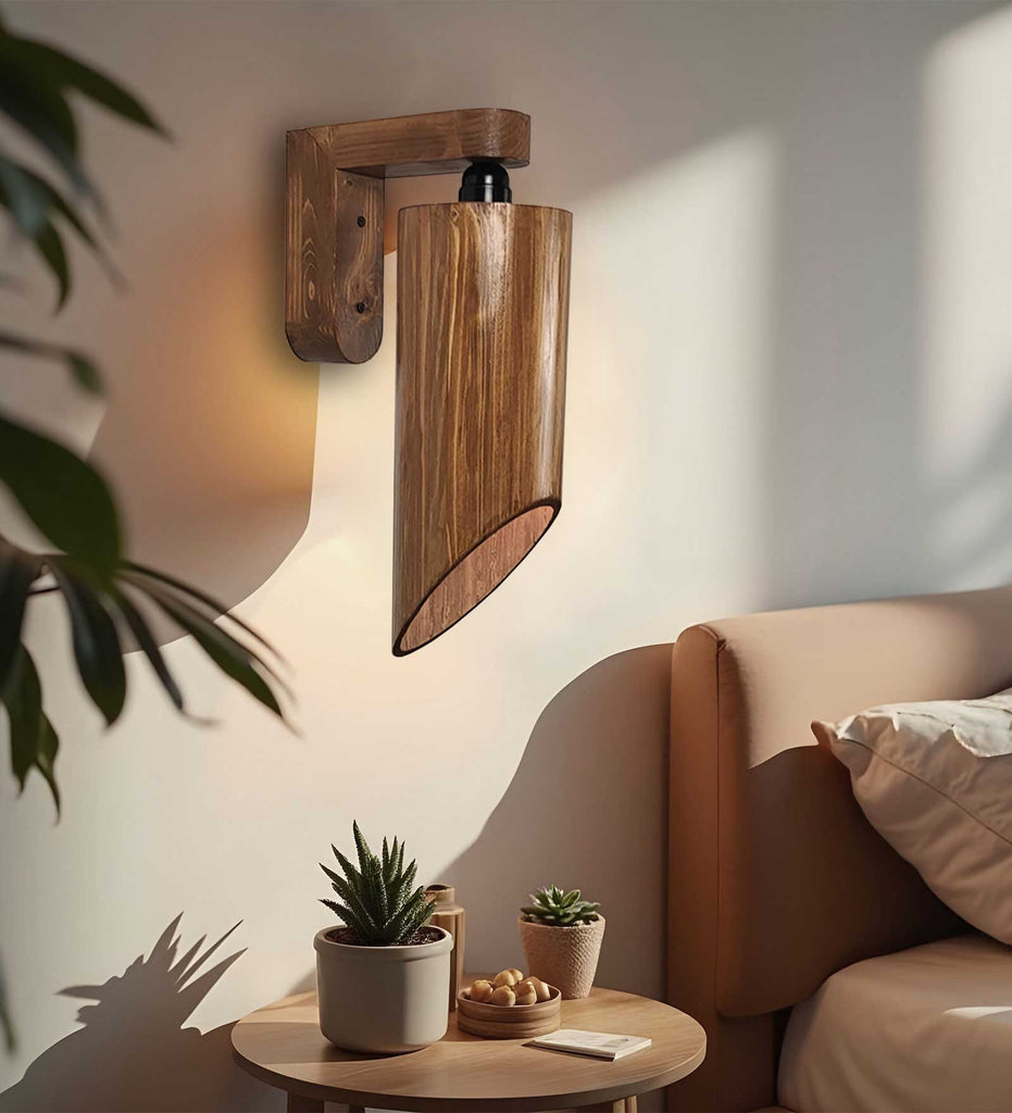 Cedar Brown Wooden Wall Light