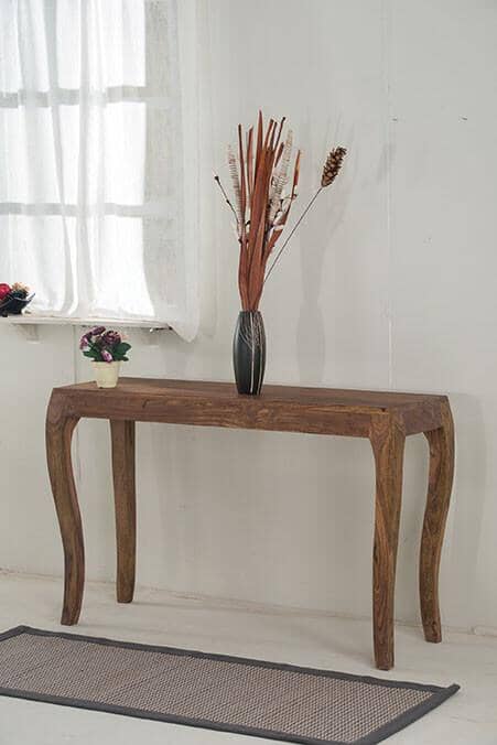 Solid Wood Tania Console Table Stone