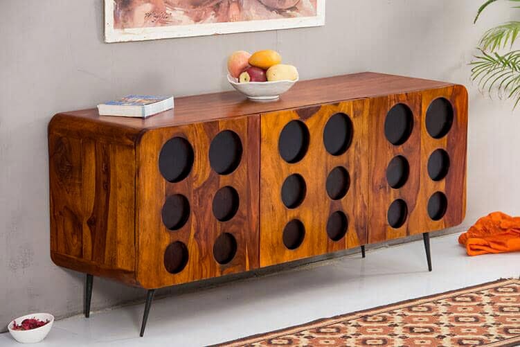 Solid Wood Clarion Tv Unit Sideboard Honey