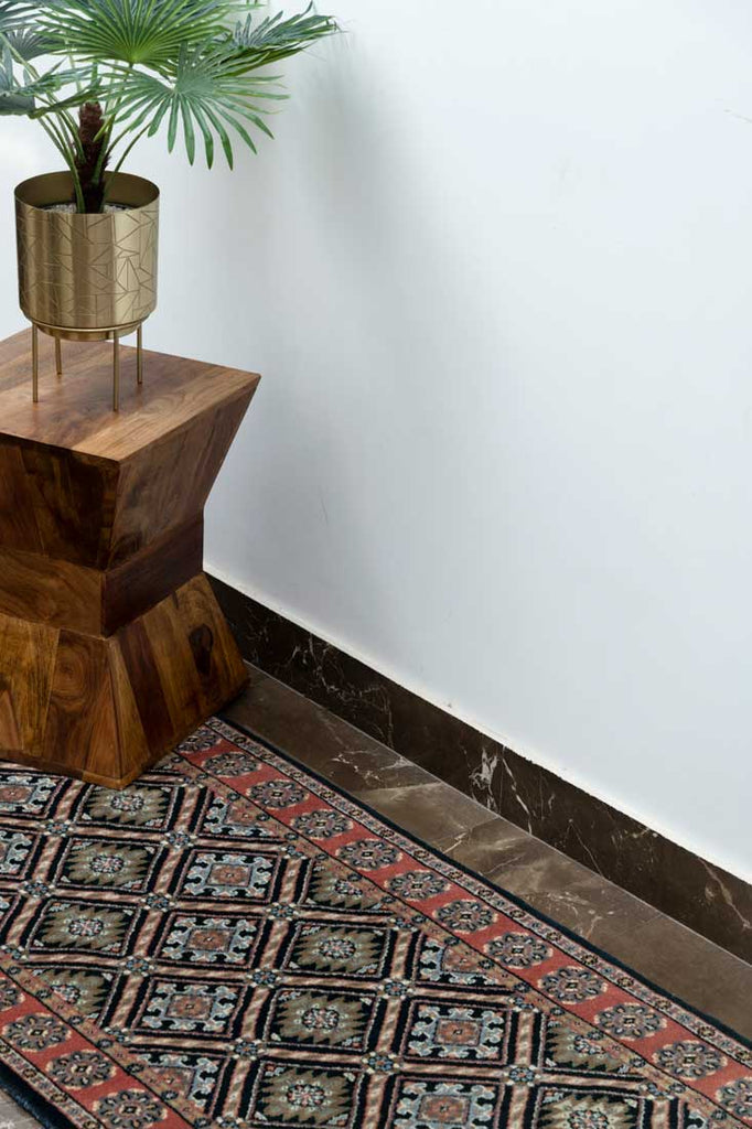 Luxury - Pristine Navy Blue & Rose Gold Woolen Hand Knotted Premium Carpet