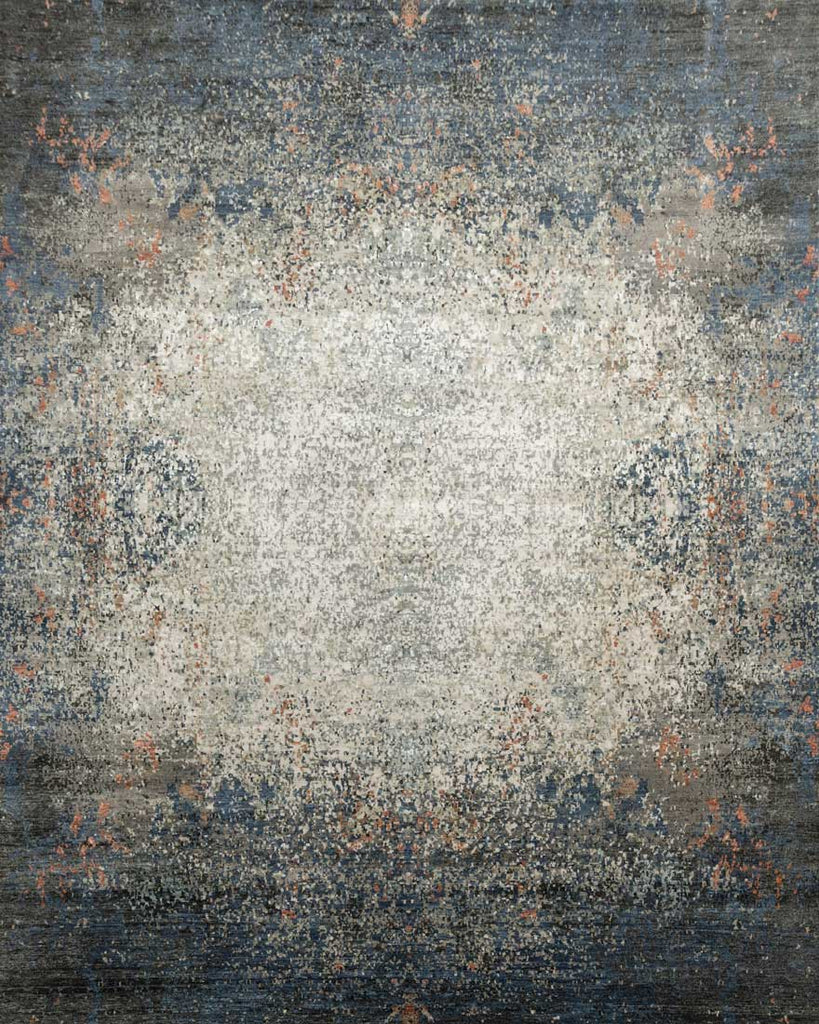 Luxury - Pristine Charcoal Grey Wool & Viscose Hand Knotted Premium Carpet