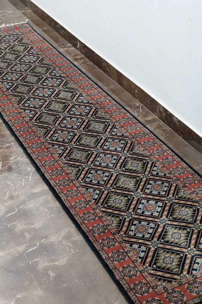 Luxury - Pristine Navy Blue & Rose Gold Woolen Hand Knotted Premium Carpet