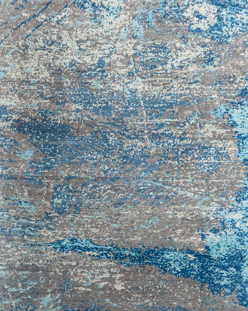 Luxury - Pristine Grey Blue Woolen Hand Knotted Premium Carpet