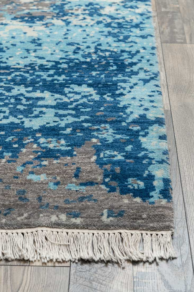 Luxury - Pristine Grey Blue Woolen Hand Knotted Premium Carpet