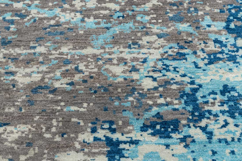 Luxury - Pristine Grey Blue Woolen Hand Knotted Premium Carpet