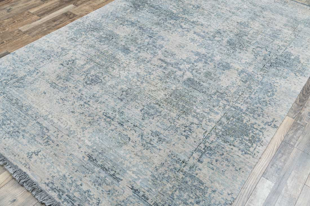 Luxury - Pristine Grey Blue Woolen Hand Knotted Premium Carpet