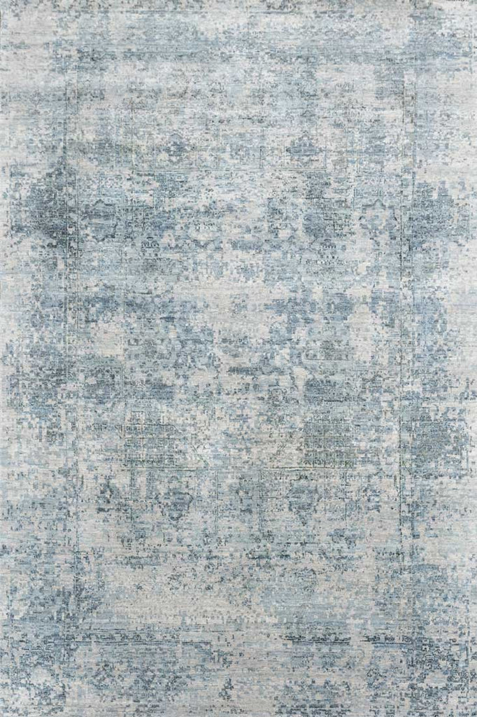 Luxury - Pristine Grey Blue Woolen Hand Knotted Premium Carpet