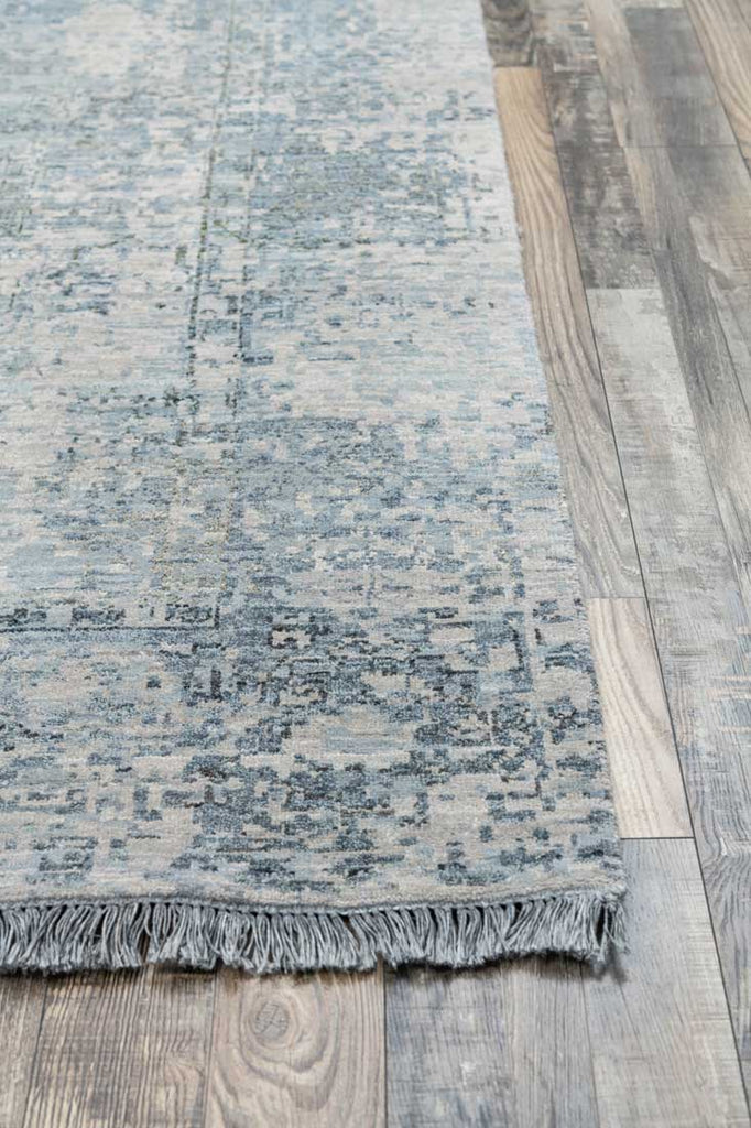 Luxury - Pristine Grey Blue Woolen Hand Knotted Premium Carpet