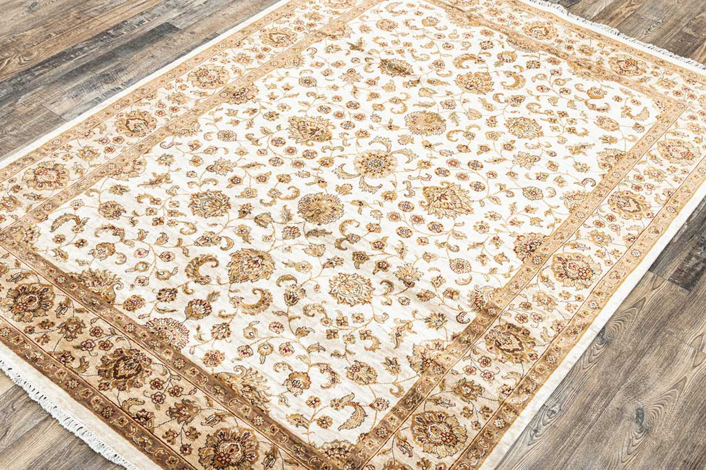 Luxury - Kashmere Trunk Beige Camel Silk Hand Knotted Premium Carpet