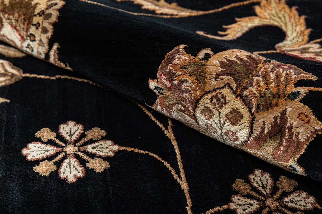 Luxury - Black Gold Wool & Silk Hand Knotted Premium Carpet