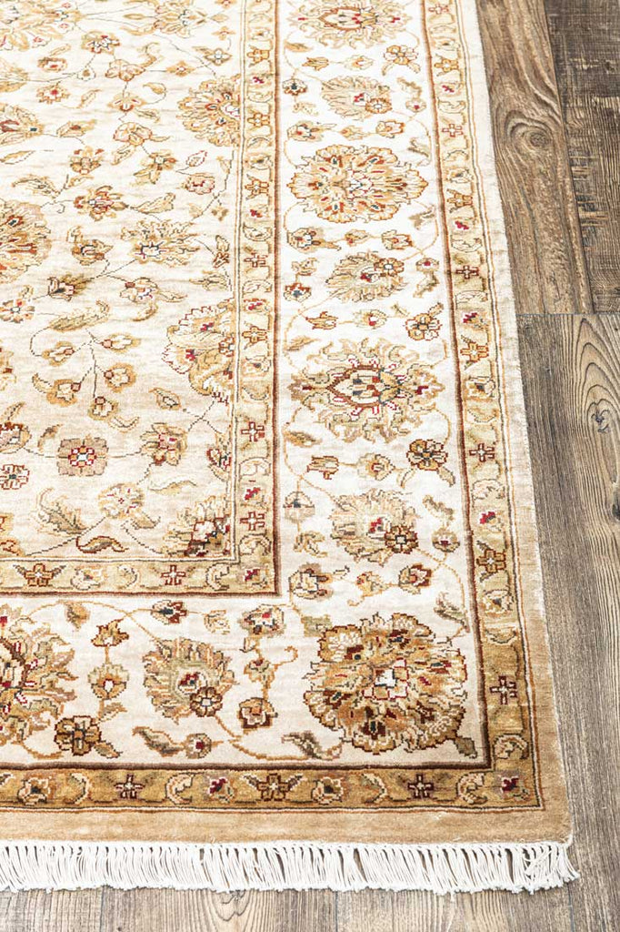 Luxury - Kashmere Light Beige Ivory Pure Silk Hand Knotted Premium Carpet