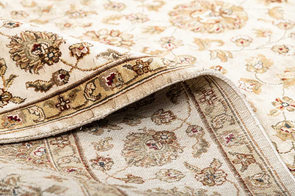 Luxury - Kashmere Light Beige Ivory Pure Silk Hand Knotted Premium Carpet