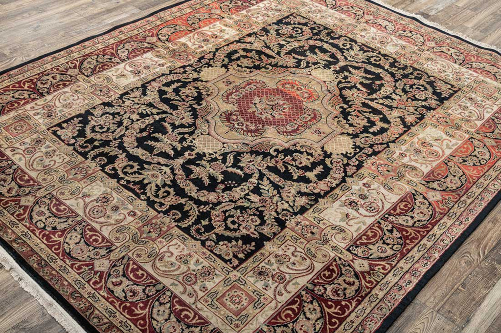 Luxury - Gharana Black Red Woolen Hand Knotted Premium Carpet