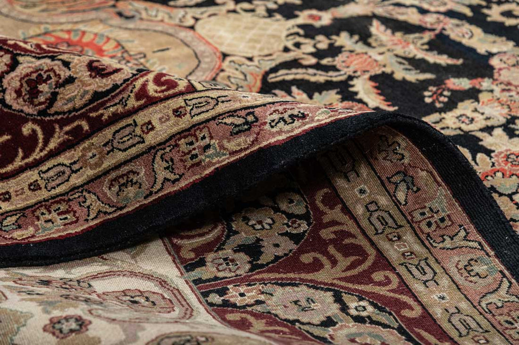 Luxury - Gharana Black Red Woolen Hand Knotted Premium Carpet