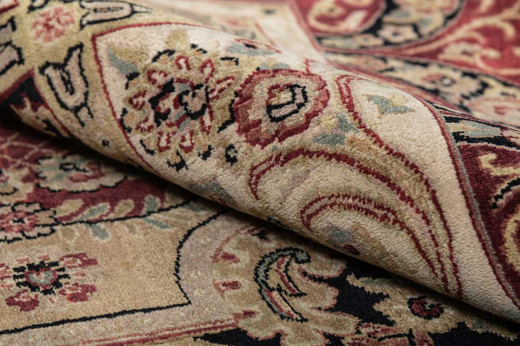 Luxury - Gharana Black Red Woolen Hand Knotted Premium Carpet