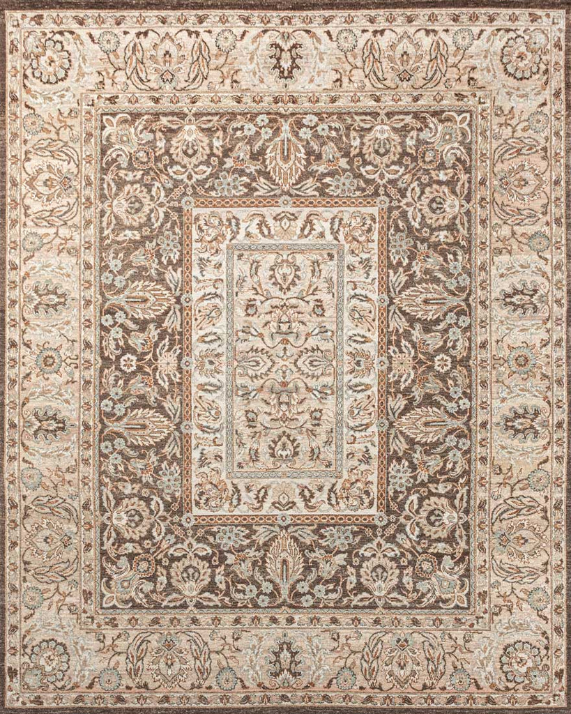 Luxury - Baoli Brown Beige Woolen Hand Knotted Premium Carpet