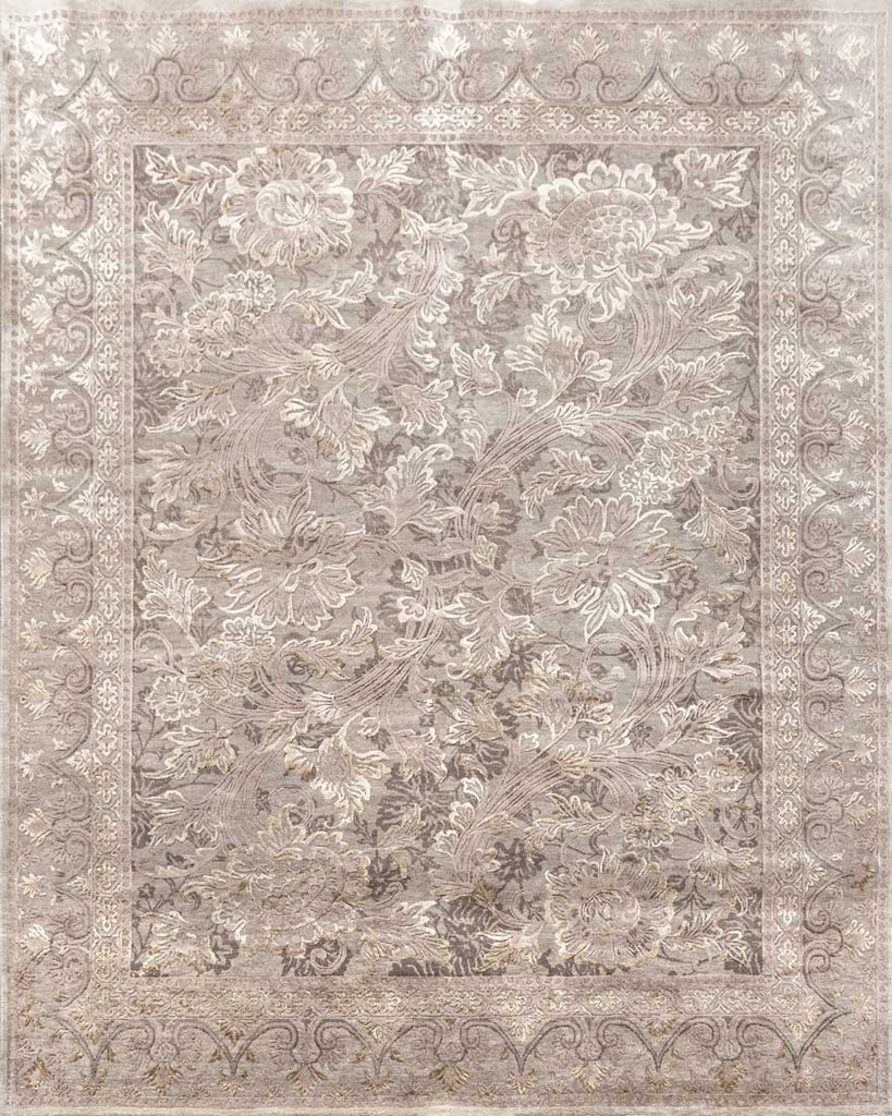 Luxury - Spring Brown Wool & Silk Hand Knotted Premium Carpet