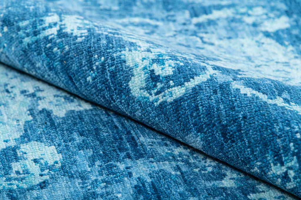 Luxury - Neer Blue Woolen Hand Knotted Premium Carpet
