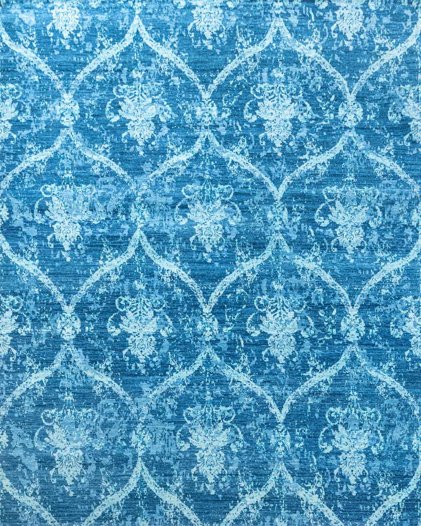 Luxury - Neer Blue Woolen Hand Knotted Premium Carpet