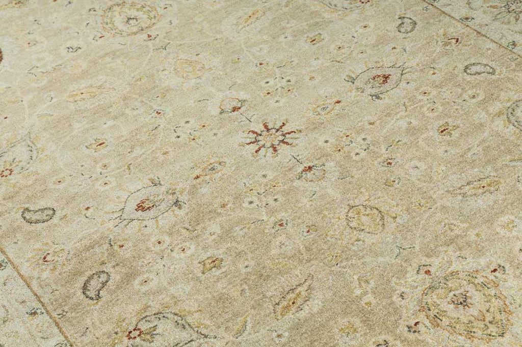 Luxury - Anemone Ivory Beige New Zealand Wool Hand Knotted Premium Carpet