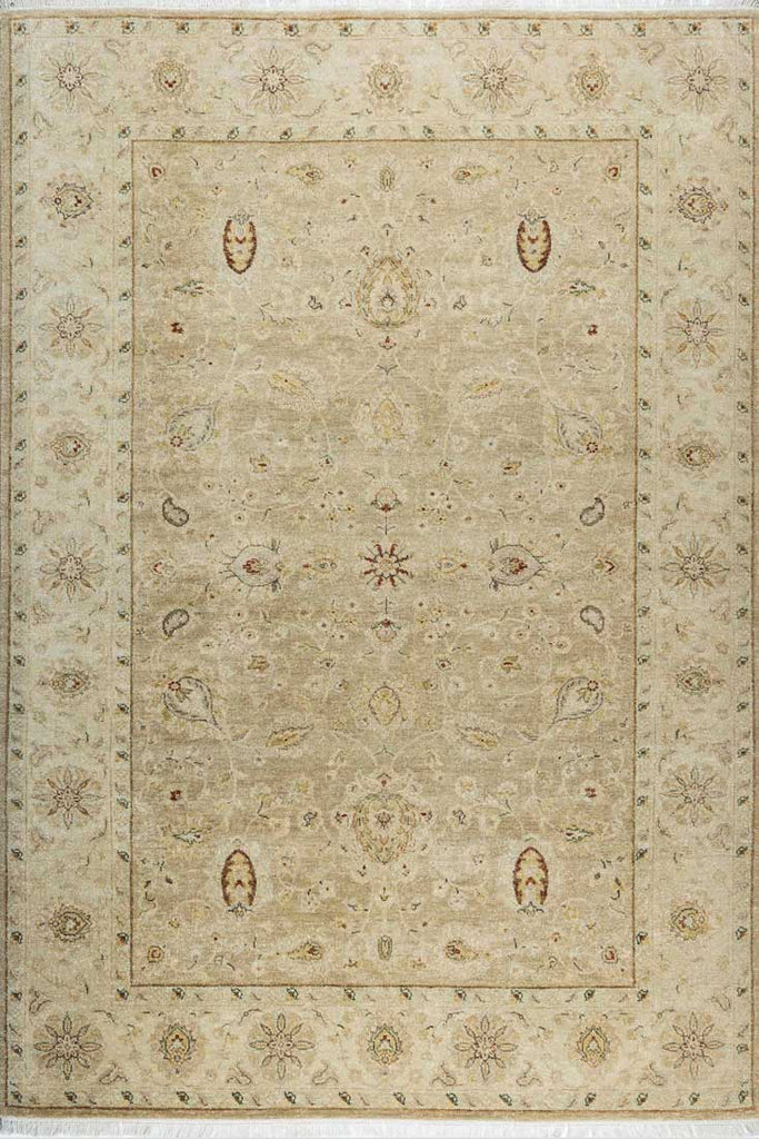 Luxury - Anemone Ivory Beige New Zealand Wool Hand Knotted Premium Carpet