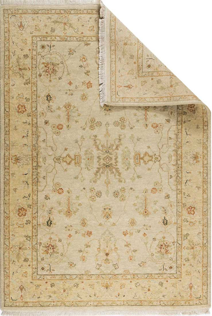 Luxury - Ramble Ivory Beige New Zeland Wool Hand Knotted Premium Carpet