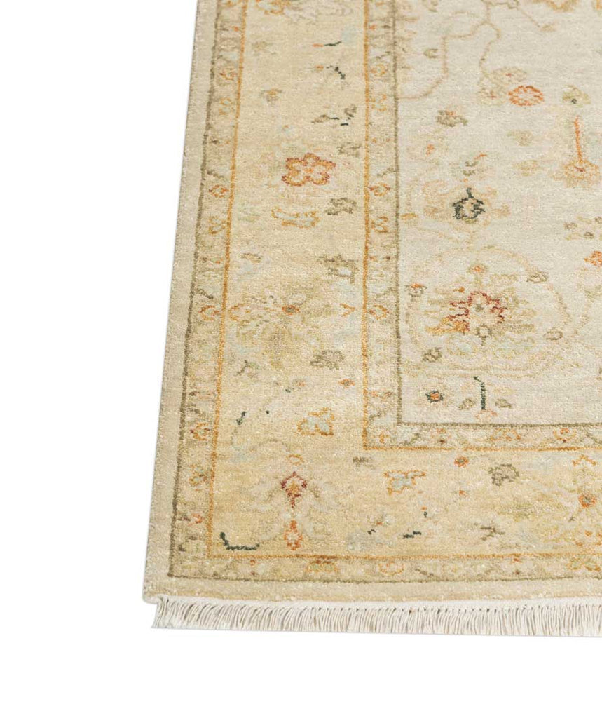Luxury - Ramble Ivory Beige New Zeland Wool Hand Knotted Premium Carpet