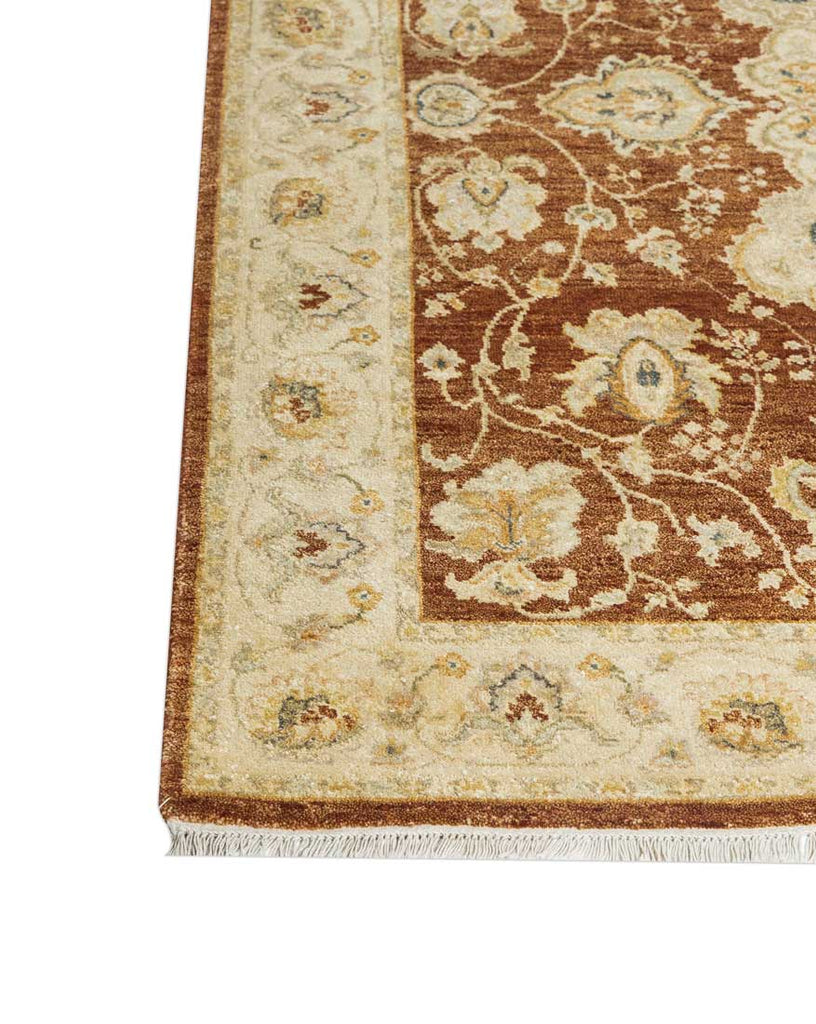 Luxury - Dancer Ivory Red New Zealand Wool Hand Knotted Premium Carpet