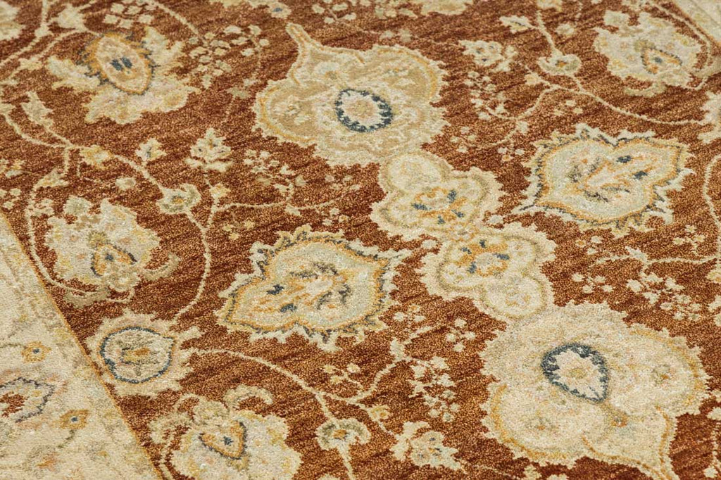 Luxury - Dancer Ivory Red New Zealand Wool Hand Knotted Premium Carpet