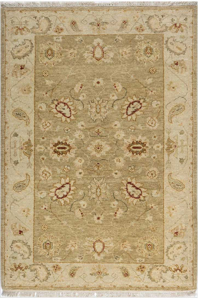 Luxury - Platinum Ivory Beige New Zealand Wool Hand Knotted Premium Carpet