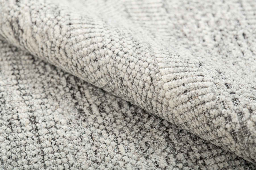 Grass Light Grey 100% Wool Hand Knotted Carpet