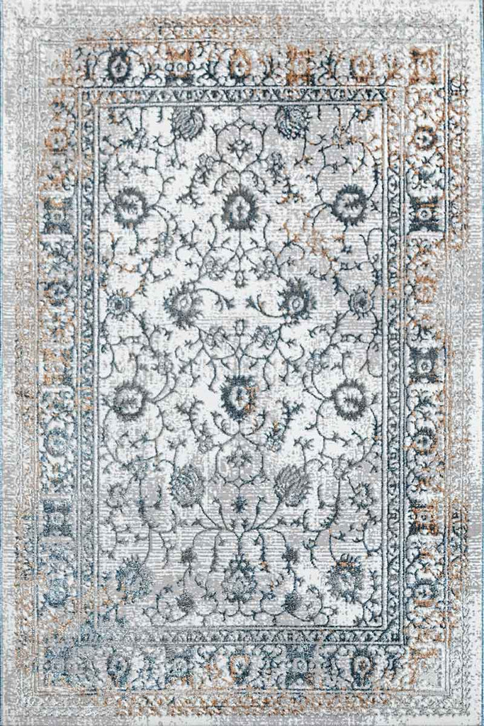 Hamza Blue Silver 100% Polyester Yarn Machine Made