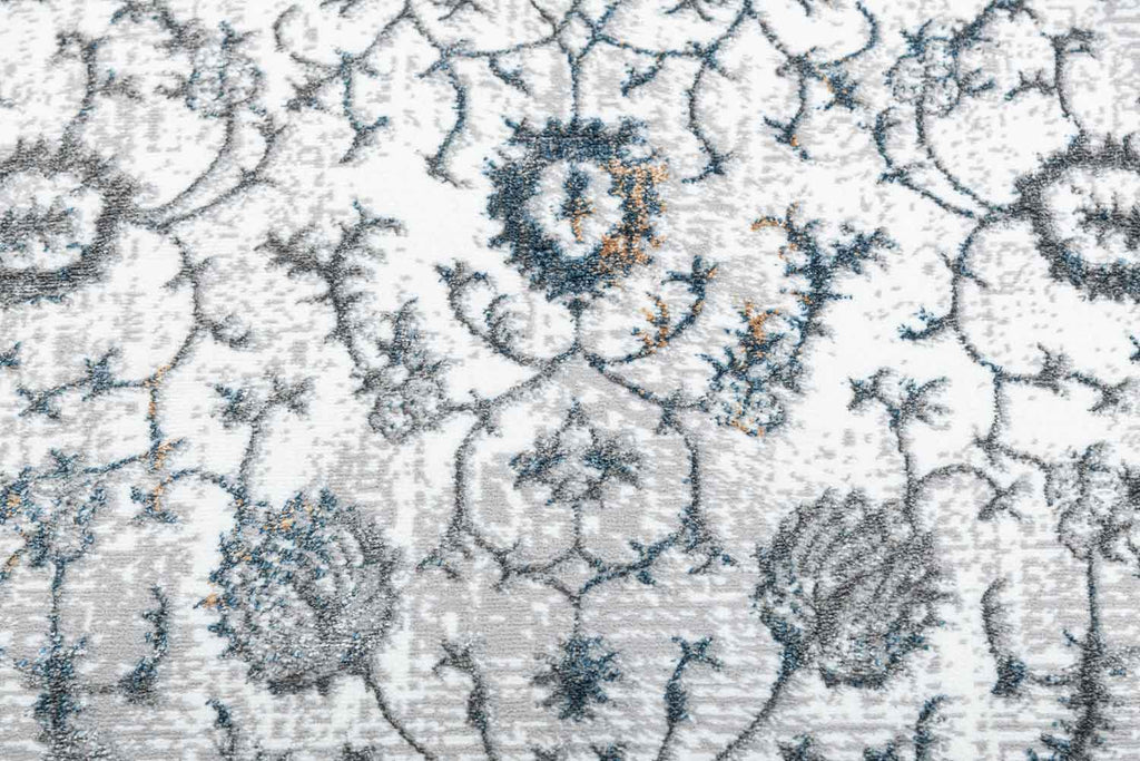 Hamza Blue Silver 100% Polyester Yarn Machine Made