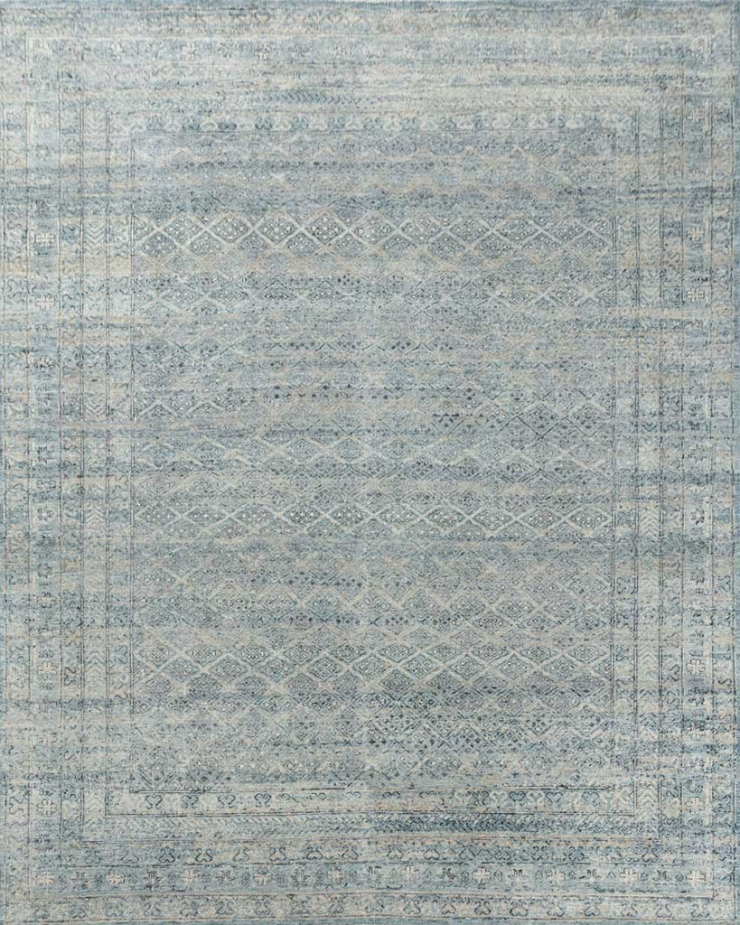 Luxury - Vibrance Green Beige Woolen Hand Knotted Premium Carpet