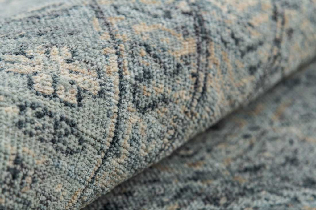 Luxury - Vibrance Green Beige Woolen Hand Knotted Premium Carpet