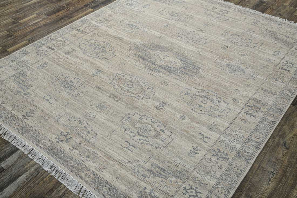 Luxury - Vibrance Brown Grey Woolen Hand Knotted Premium Carpet