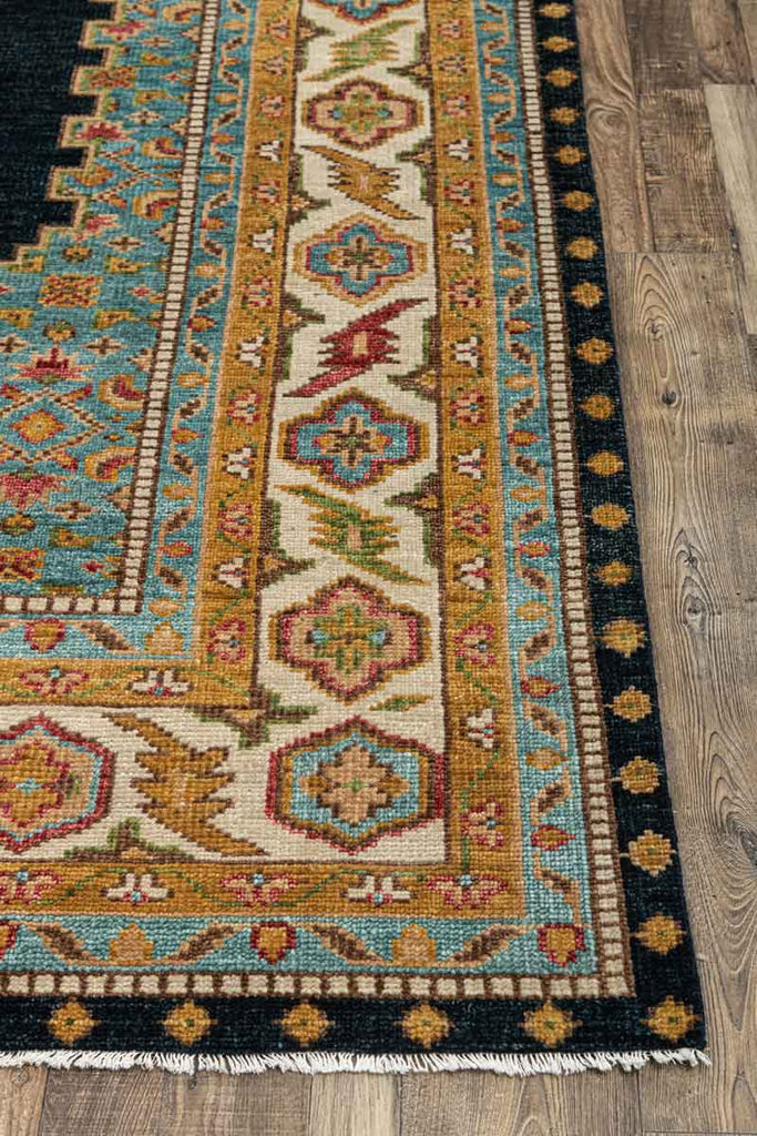 Heriz Blue 100% Wool Hand Knotted Carpet