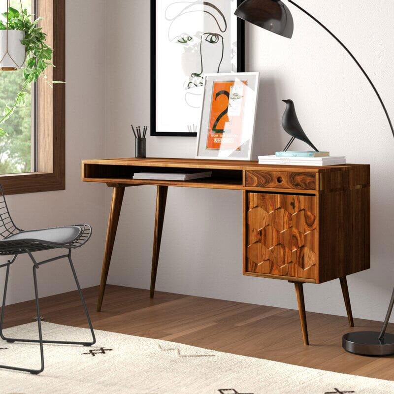 Solid Wood Million Study Table with Storage Honey