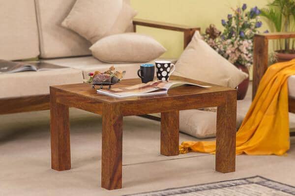 Solid Wood Cube Coffee Table S Honey