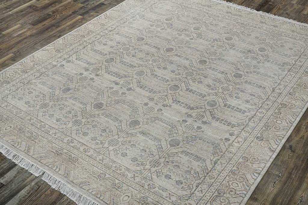 Luxury - Vibrance Brown Grey Woolen Hand Knotted Premium Carpet